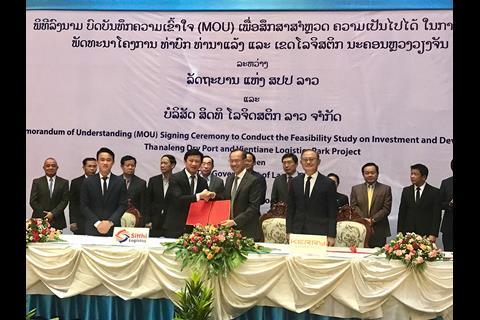 On April 5 Kerry Logistics and local company Sitthi Logistics signed of a memorandum of understanding for the establishment of a joint venture to develop a rail-served dry port at the Vientiane Logistics Park in Laos.